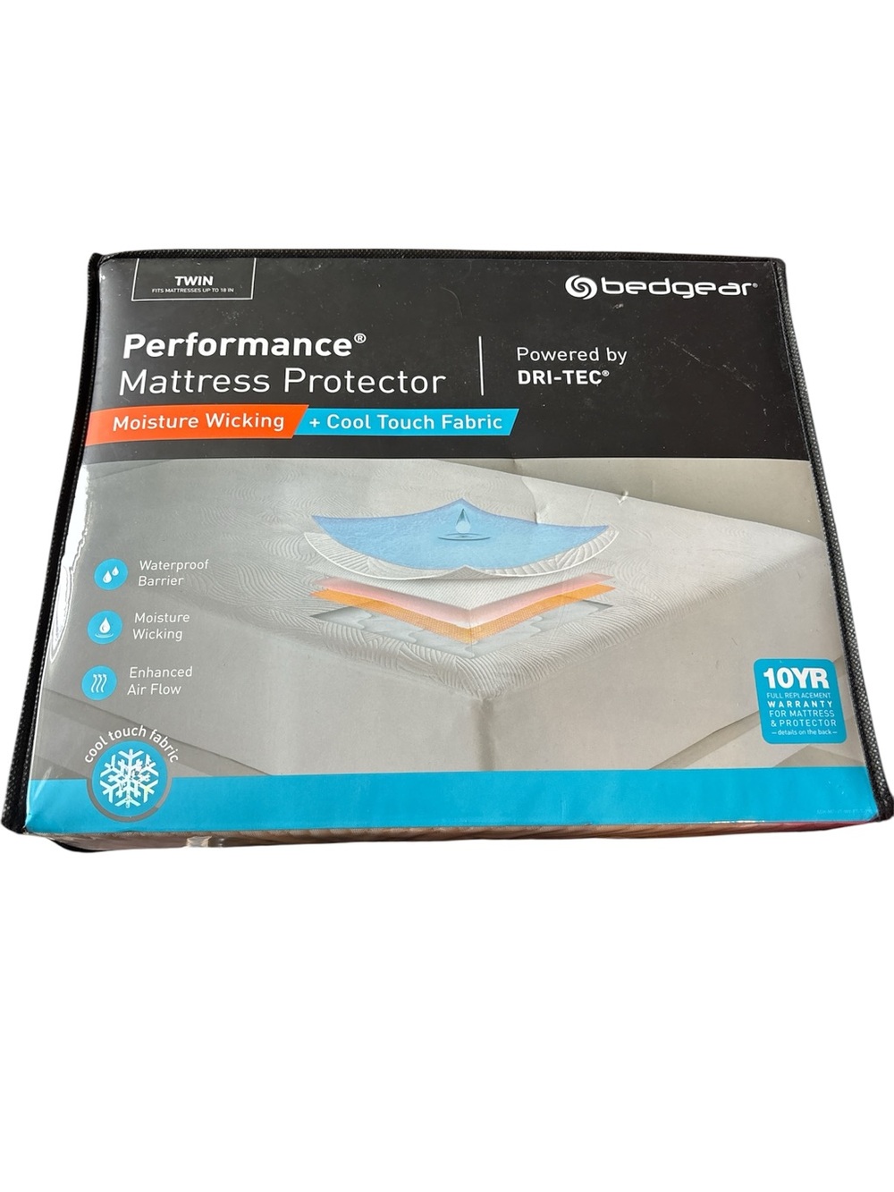 BEDGEAR Dri-Tec Performance Mattress Protector, Moisture Wicking Cool Twin NEW